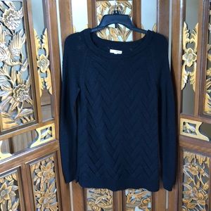Sonoma Black Basket-Weave Knit Sweater Size S